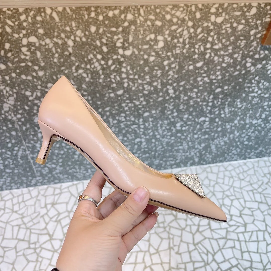 Valentino Women Beige Leather Pointed Toe Pumps product view 6