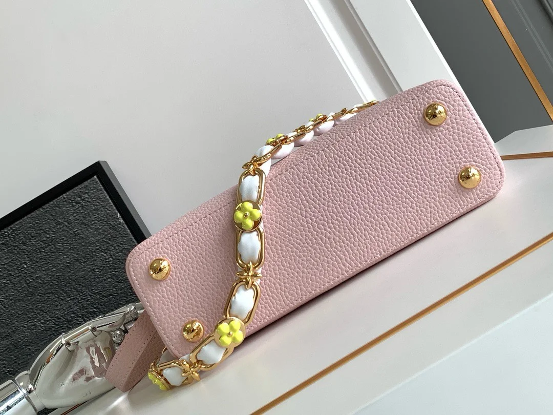 Louis Vuitton Capucines BB Pink Handbags Lock Gold 27x18x9cm product view 7