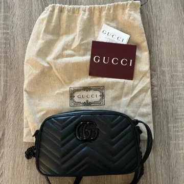 Gucci GG Marmont Matelassé Mini Camera Bag in black product photo