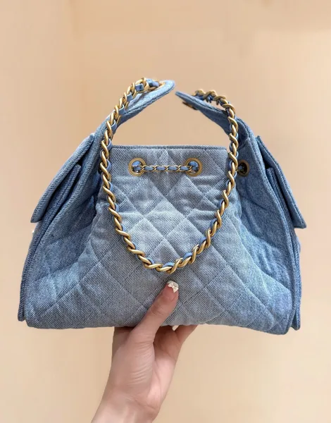Chanel 25 Small In Blue 30 Denim Gold Hardware Bag product view 6