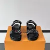 Louis Vuitton Men Black Multicolor Leather Sandals product view 2