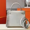 Hermès Kelly 25 Himalaya Albino Crocodile Leather Palladium Hardware Bag product view 5
