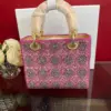 Dior Lady Bag Metallic Calfskin & Satin with Rose Des Vent product view 6