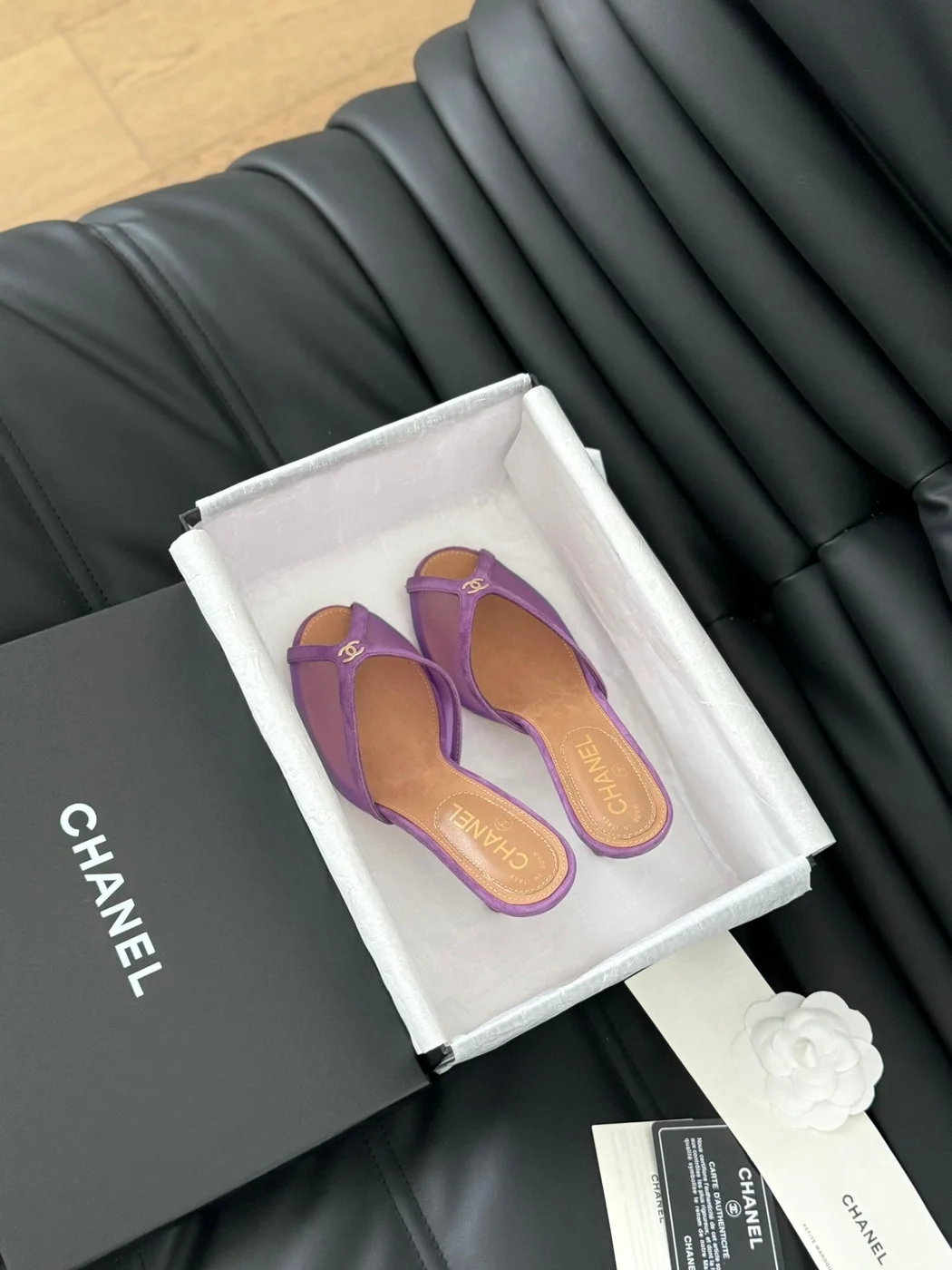Chanel Women Purple Fabric Mules product view 1
