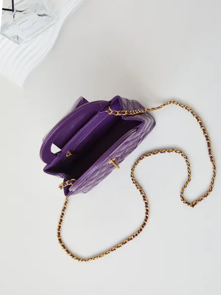 Chanel Kelly Mini 19 Bag In Indigo Purple Calfskin product view 8