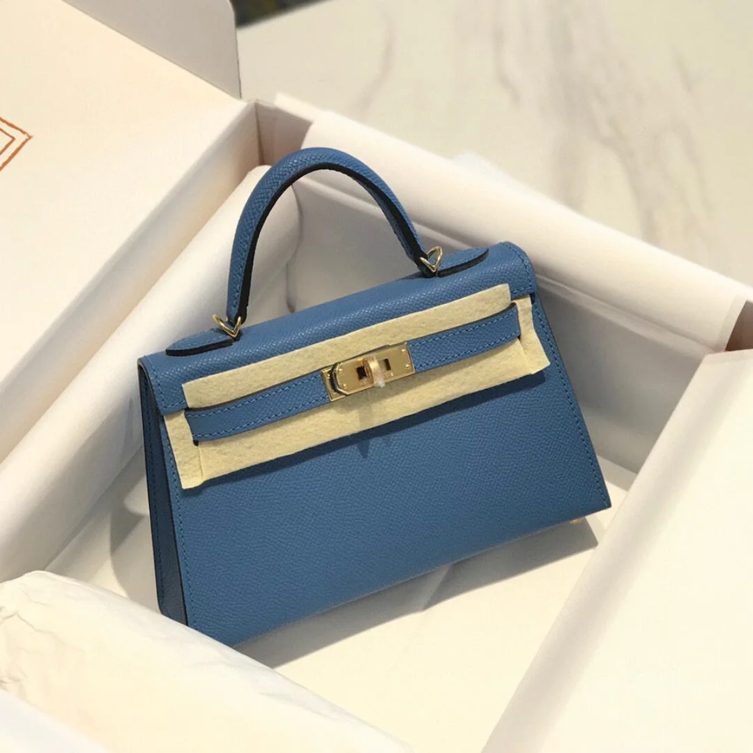 Hermès Mini 20 Blue Epsom Gold Hardware Bag product view 1
