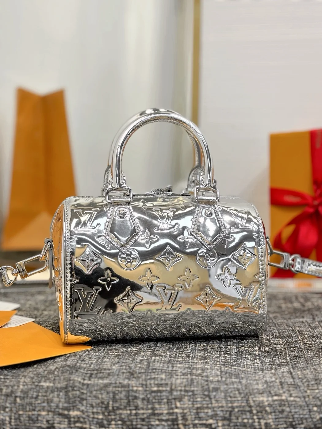 Louis Vuitton Alma Bag Metallic Silver Monogram product view 6