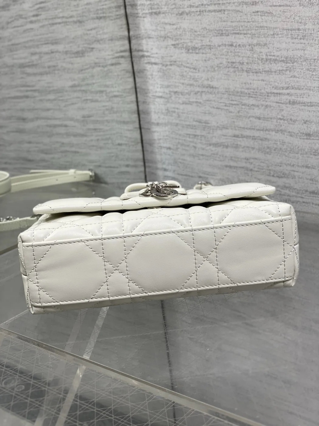 Dior My Dior Mini Bag in White Lambskin product view 5