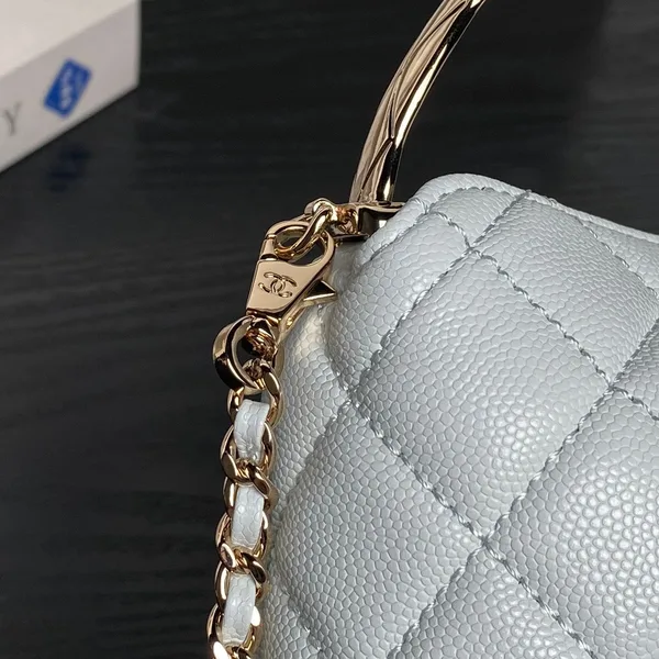Chanel Small Hobo Bag in light blue quilted calfskin product view 7