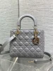 Dior Medium Lady in Grey Gold Hardware Bag product view 1