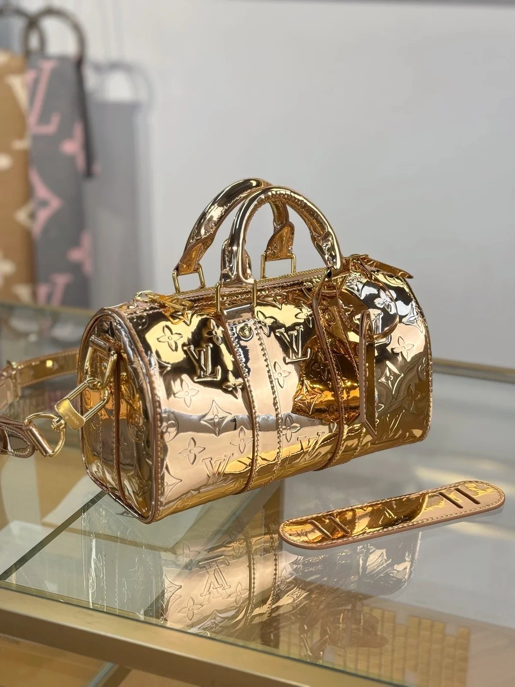 Louis Vuitton Limited Edition Gold Monogram Miroir Speedy 30 bag product view 2