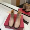 Valentino Women Beige Leather Ankle Boots product view 4