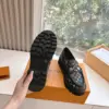 Louis Vuitton Women Black Patterned Leather Loafers product view 2
