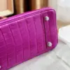 Hermès Birkin 25 Purple Crocodile Leather Palladium Hardware Bag product view 2