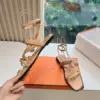Hermès Women Beige Leather Strappy Sandals — Link-Detail T-Strap product view 6