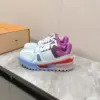 Louis Vuitton Women Sneakers — White and Light Blue with Purple Collar product view 5