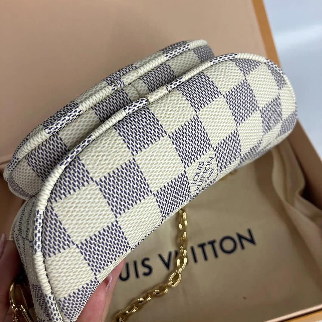 Louis Vuitton Mini Bumbag — Cream and Gray Checkered Pattern product view 4