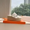 Hermès Women White Leather Espadrille Sandals product view 2