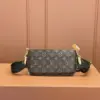 Louis Vuitton Multi Pochette Bag Brown Monogram with Green Strap product view 3