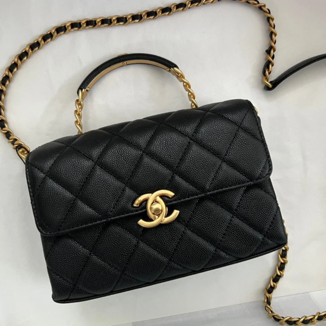 Chanel Handle Woman’s Handbags Demi Lock Gold With Leather 19 cm product view 1
