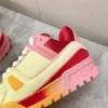 Louis Vuitton Women Yellow Leather Orange Accent Sneakers product view 2