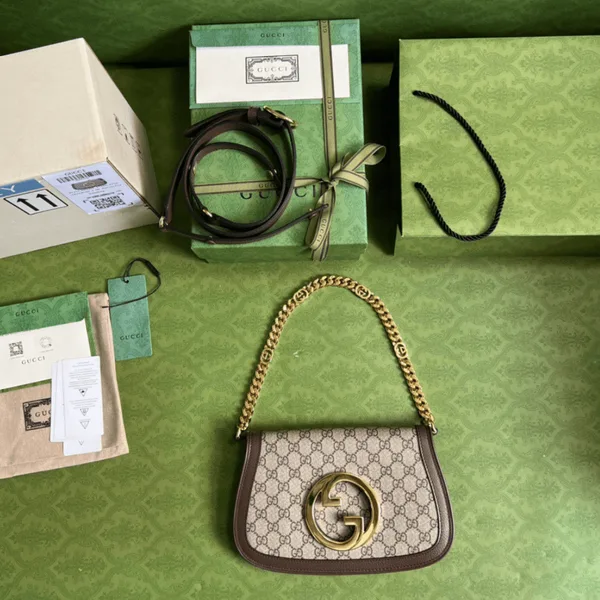 Gucci Blondie Branded Women’s Handbag with Ophidia Pattern 28x16x4cm product photo