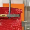 Hermès Birkin 30 Red/Liam Blue Crocodile Leather Gold Hardware. – Custom Made Bag product view 5