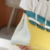 Hermès Lime, Bleu de Galice and Gris Perle Chèvre Tri-Color Hss Birkin 25 Brushed Gold Hardware Bag product view 2