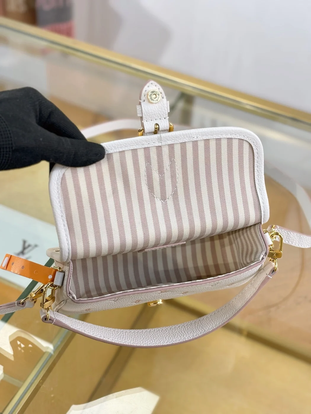 Louis Vuitton Nano Diane bag in cream Monogram Empreinte product view 7