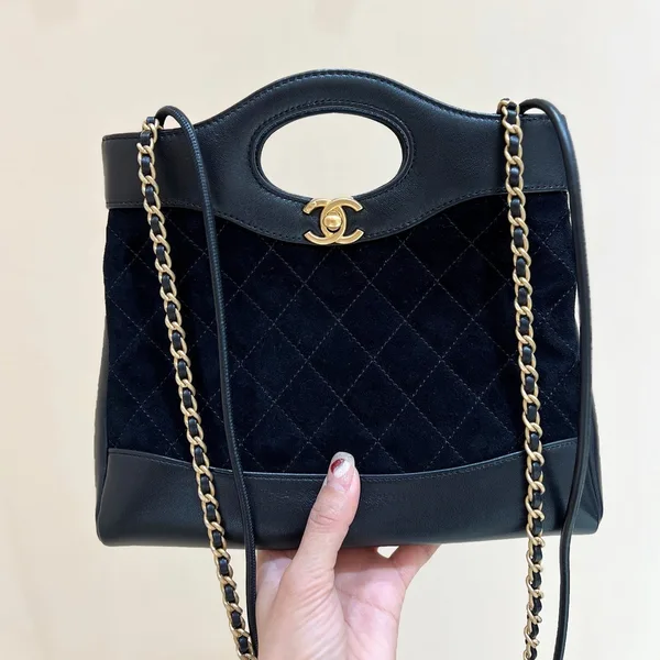 Chanel Mini Quilted Suede and Lambskin 31 Shopping Bag. product photo
