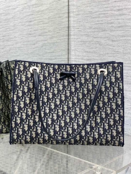 Dior Promenade Shopping Bag in Blue Dior Oblique Jacquard product photo