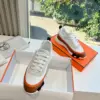 Hermès Women White Brown Leather Mesh Sneakers product view 5