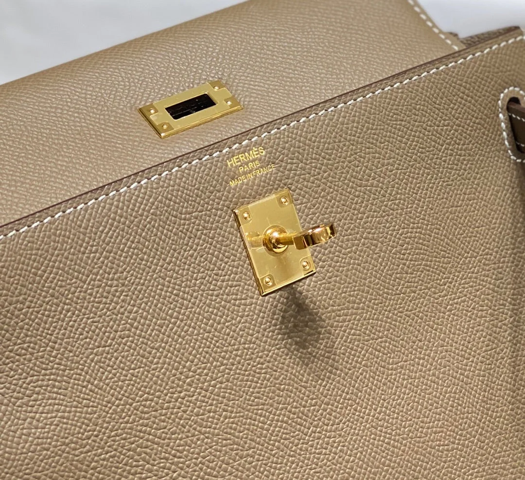 Hermès 25 bag in Etoupe Epsom leather with gold hardware product view 4