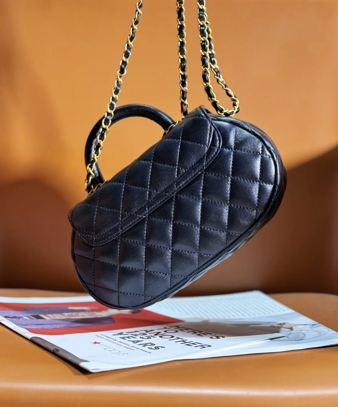 Chanel 24C Top Handle Flap Bag in Black Lambskin product view 2