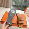 Hermès Women Brown Leather Slide Sandals product view 2