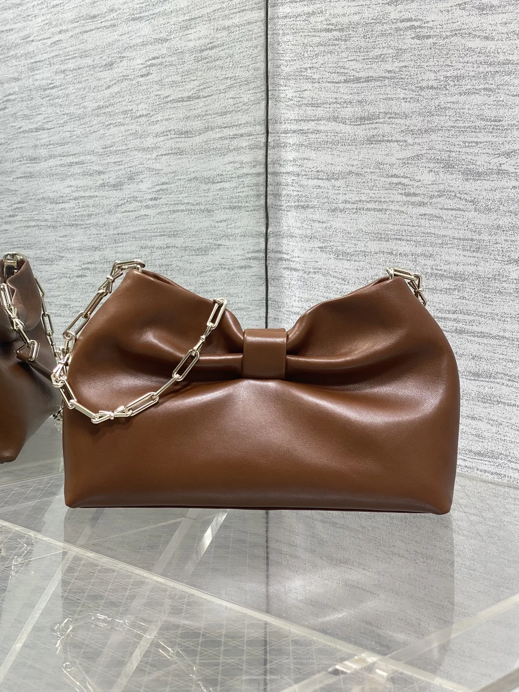 Dior Bow Bag Brown Lambskin product view 3