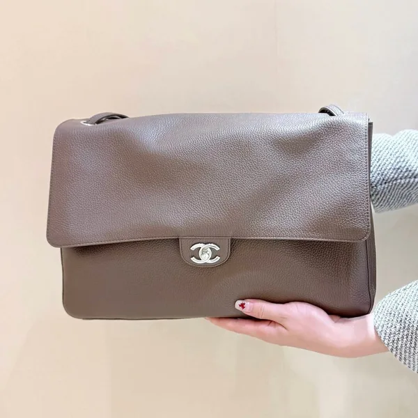 Chanel Maxi Flap bag in Taupe Grained Calfskin SS26 Collection product photo