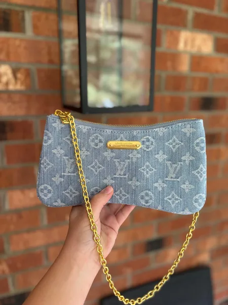 Louis Vuitton Liv Pochette in Blue Denim Bag product photo