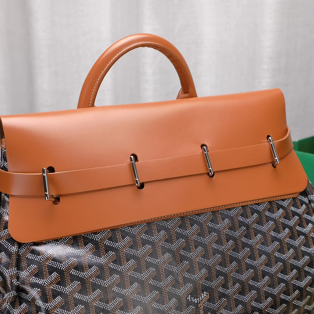 Goyard Black Goyardine & Brown Leather Steamer Bag product view 4
