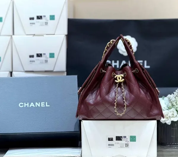 Chanel 25 Small Burgundy Gold Hardware Bag product photo