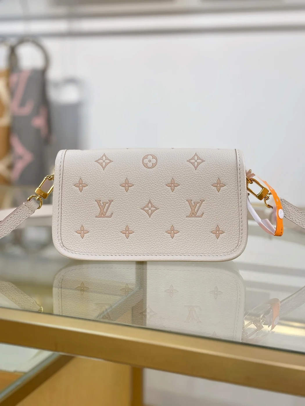 Louis Vuitton Nano Diane bag in cream Monogram Empreinte product view 3