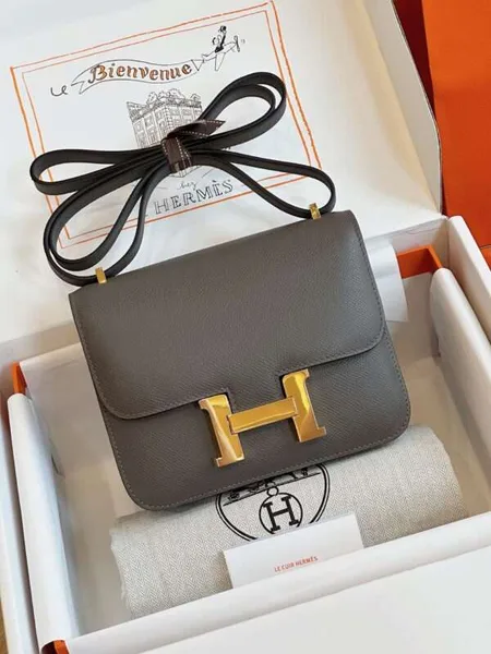 Hermès Constance Bag Epsom Gold Grey With Lock Gold Handbags 19 cm product photo