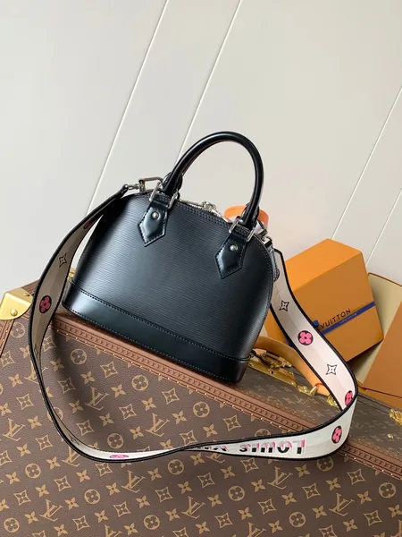 Louis Vuitton Alma BB Bag 23 In Black Grain Cowhide product view 2
