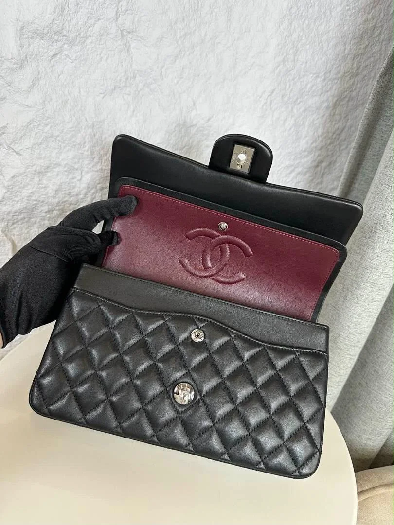 Chanel Classic Flap Medium Lambskin Silver Hardware Bag product view 5