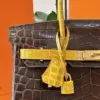 Hermès Birkin 30 Brown/Gold Crocodile Leather Gold Hardware – Custom Made Bag product view 3