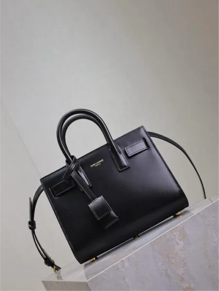 Saint Laurent Sac De Jour Gold Black Grain Leather Bag product view 9