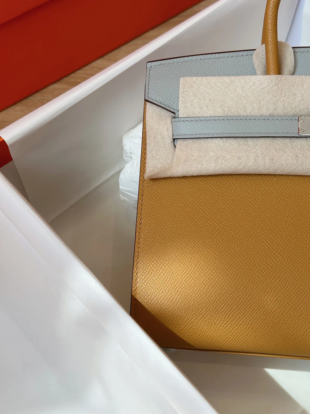 Hermès Birkin 25 Gray/Brown Epsom leather Palladium Hardware Bag product view 7
