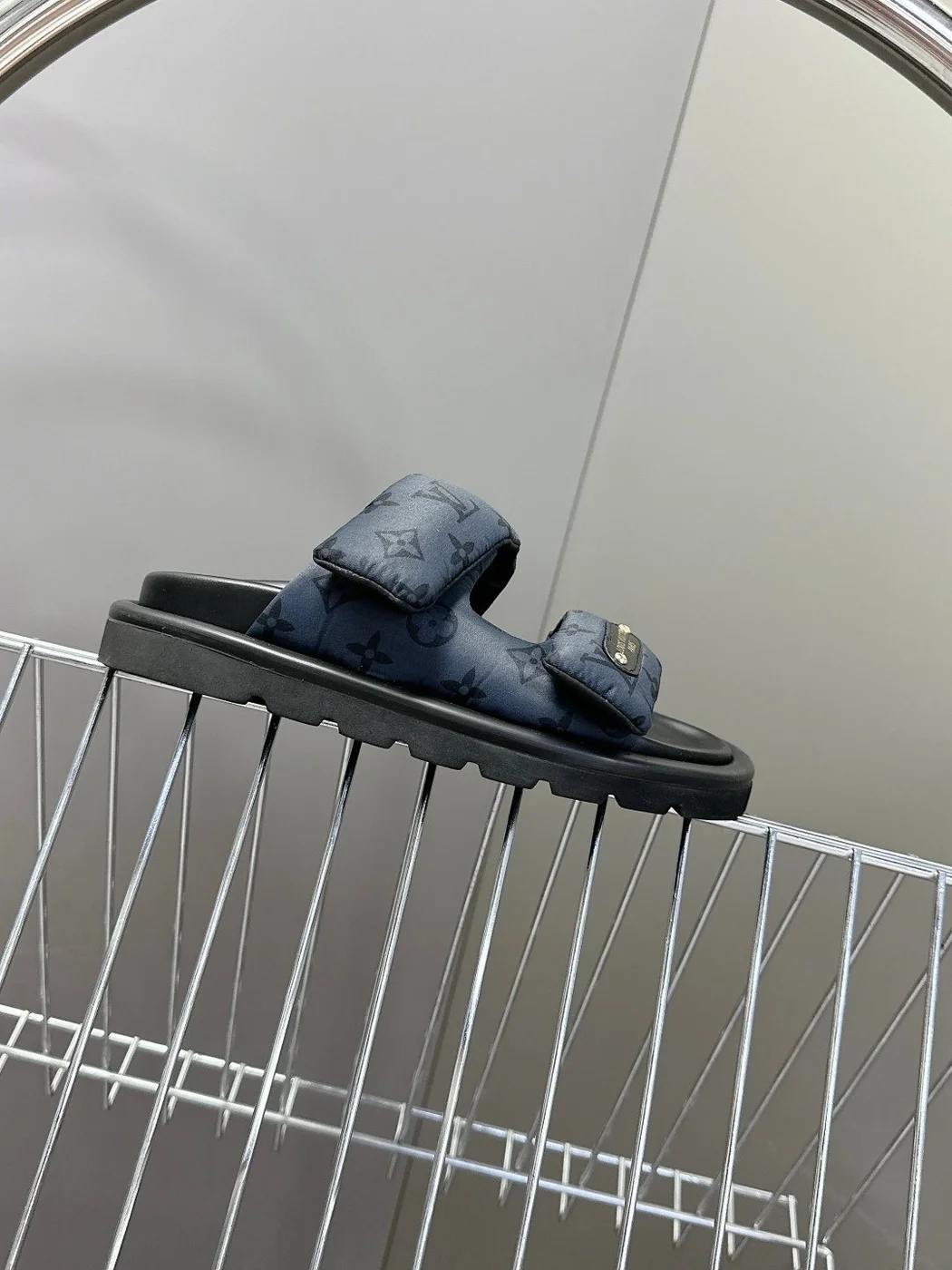 Louis Vuitton Women Blue Fabric Leather Sandals product view 6