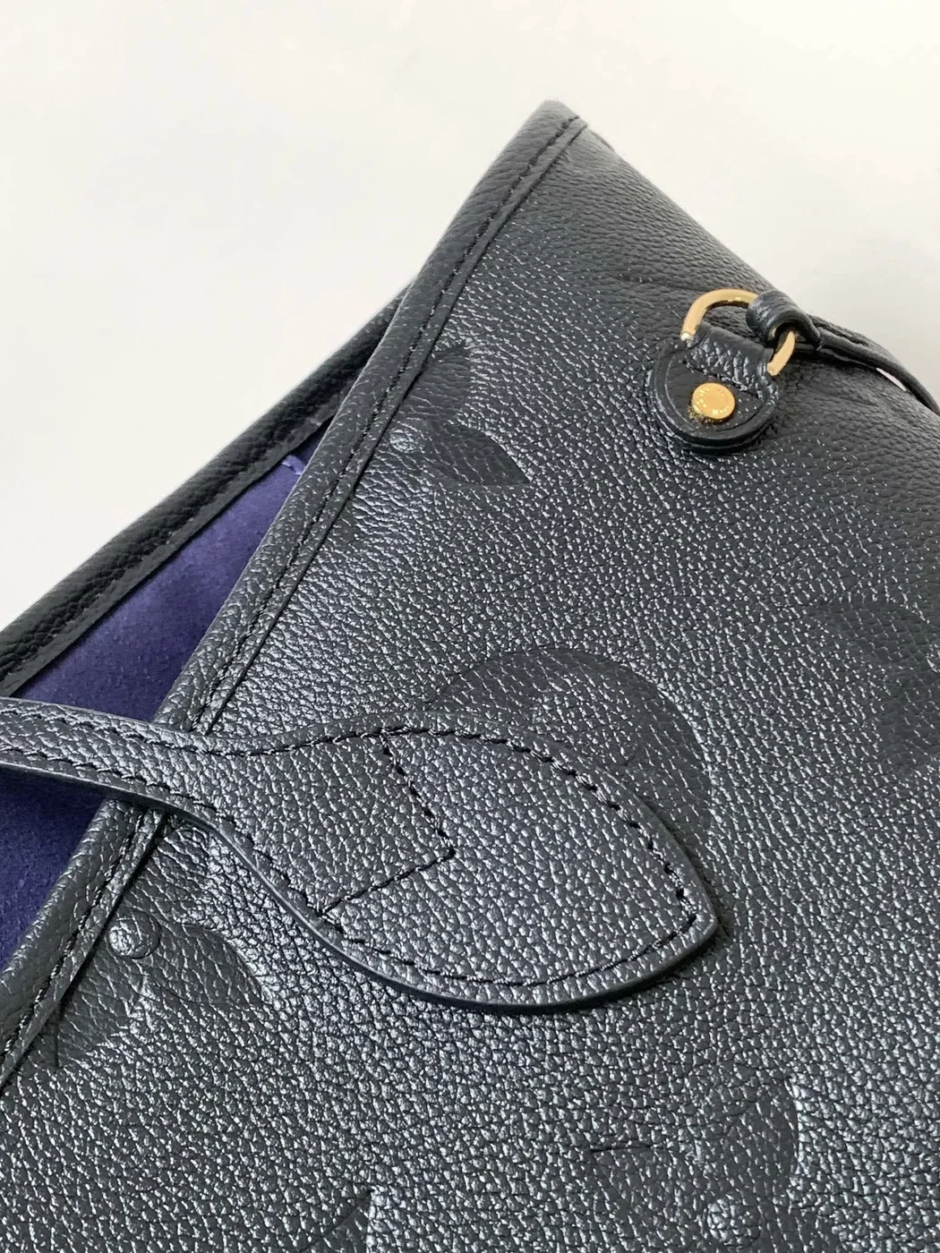Louis Vuitton Neverfull MM Black Momogram Empreinte Bag product view 6