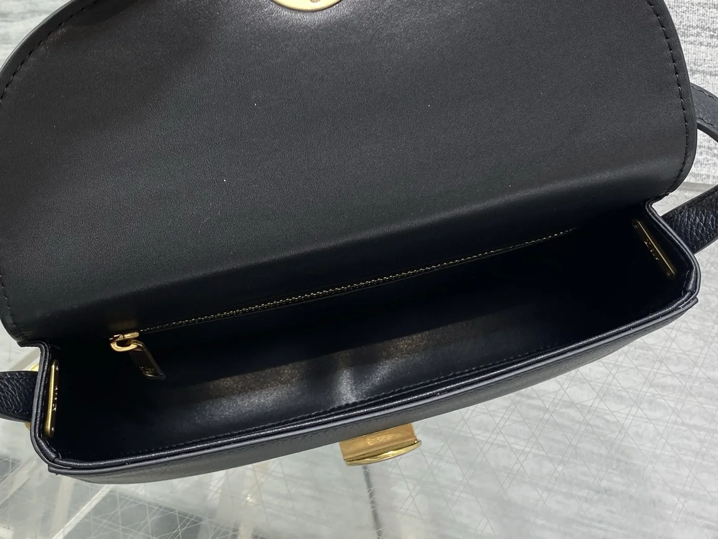 Dior Small Dior Médaillon Flap Bag in black product view 5